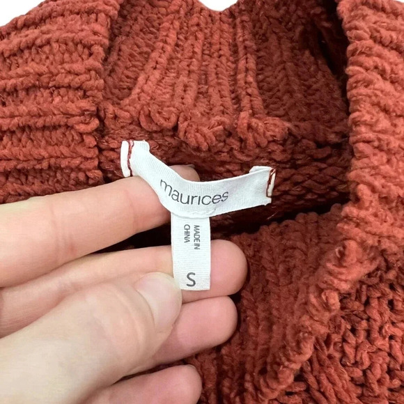 Maurices Orange Cable Knit Turtleneck Sweater S - Picture 3 of 3